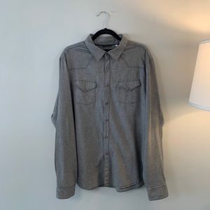 Guess Men’s Gray Button Down Shirt Size XL